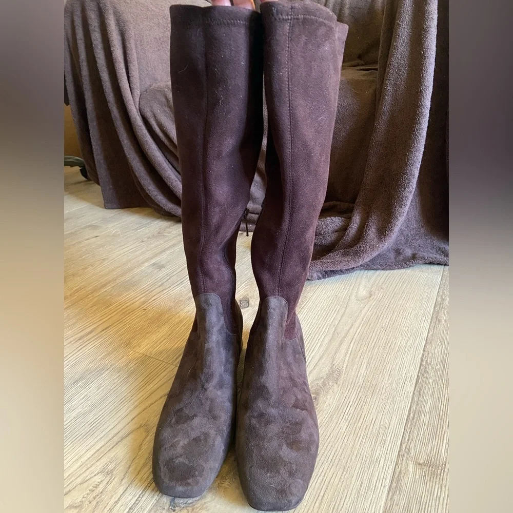 Donald J. Pliner Regina Dark Brown Suede Over the Knee Boots Womens Size 7 New